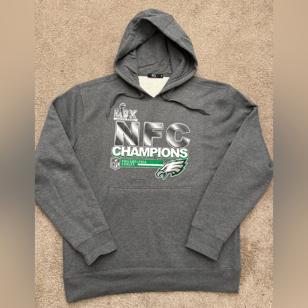 #7 Philadelphia Eagles, NFL NFC champions, Super Bowl OG HOODIE GRAY COLOR.